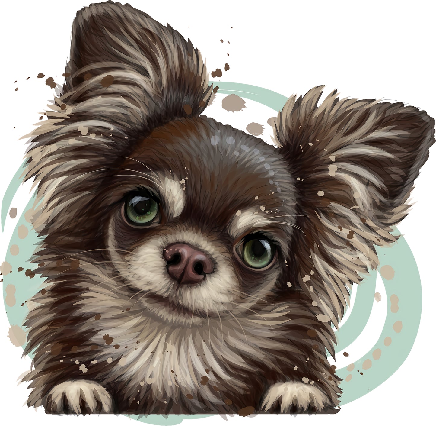 Langhaar Chihuahua | Bügelbild & UV-DTF Sticker