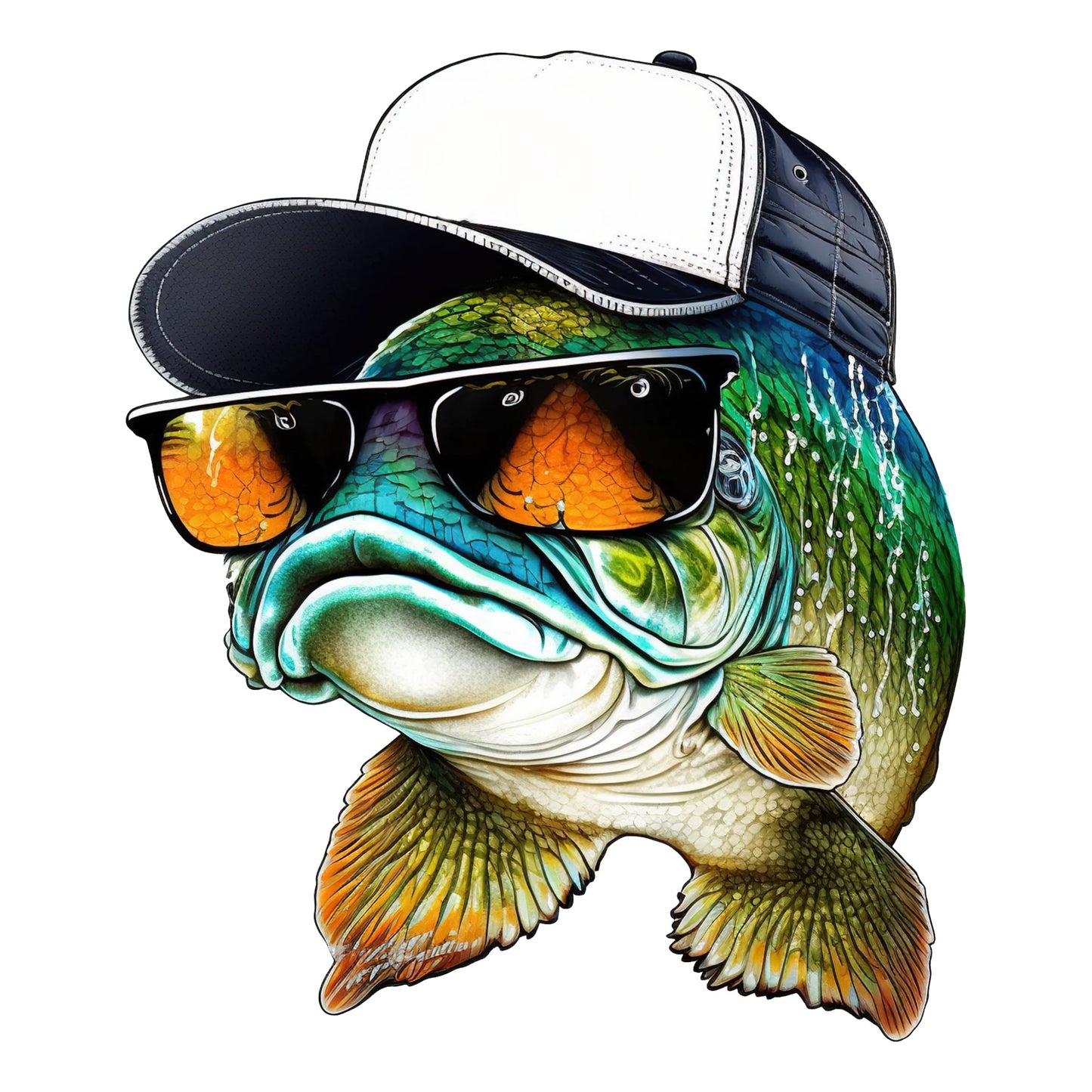 cooler Fisch mit Brille | Bügelbild & UV-DTF Sticker