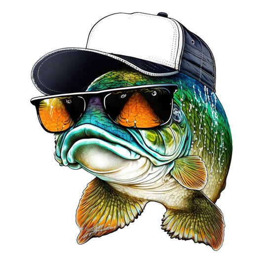 cooler Fisch mit Brille | Bügelbild & UV-DTF Sticker