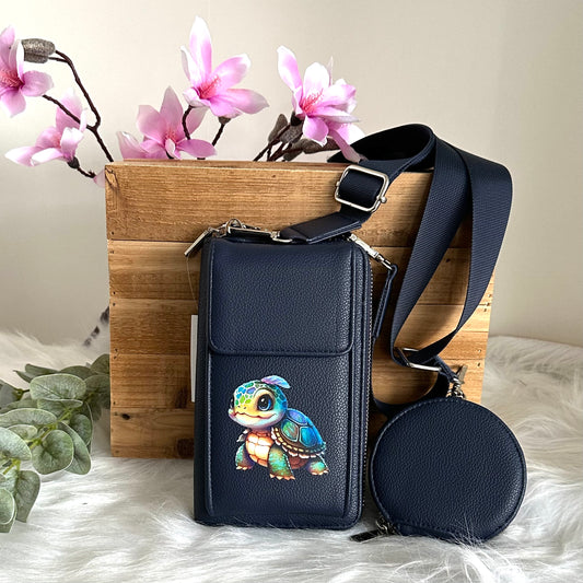 Handy-Bag dunkelblau Schildkröte