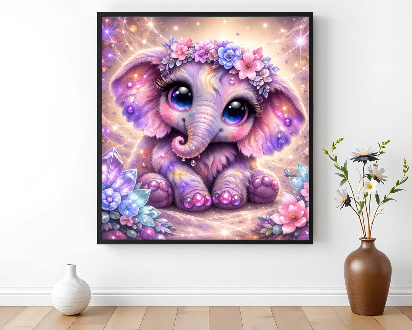 Diamond Painting Elefant Hilde 40x40 cm (inkl.Sondersteine)