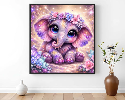 Diamond Painting Elefant Hilde 40x40 cm (inkl.Sondersteine)
