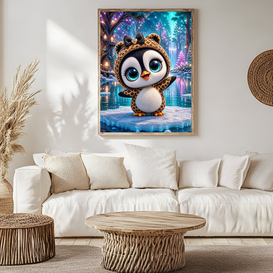 Diamond Painting Vorbestellung "Pinguin Undine" 70x80 cm 80 Farben