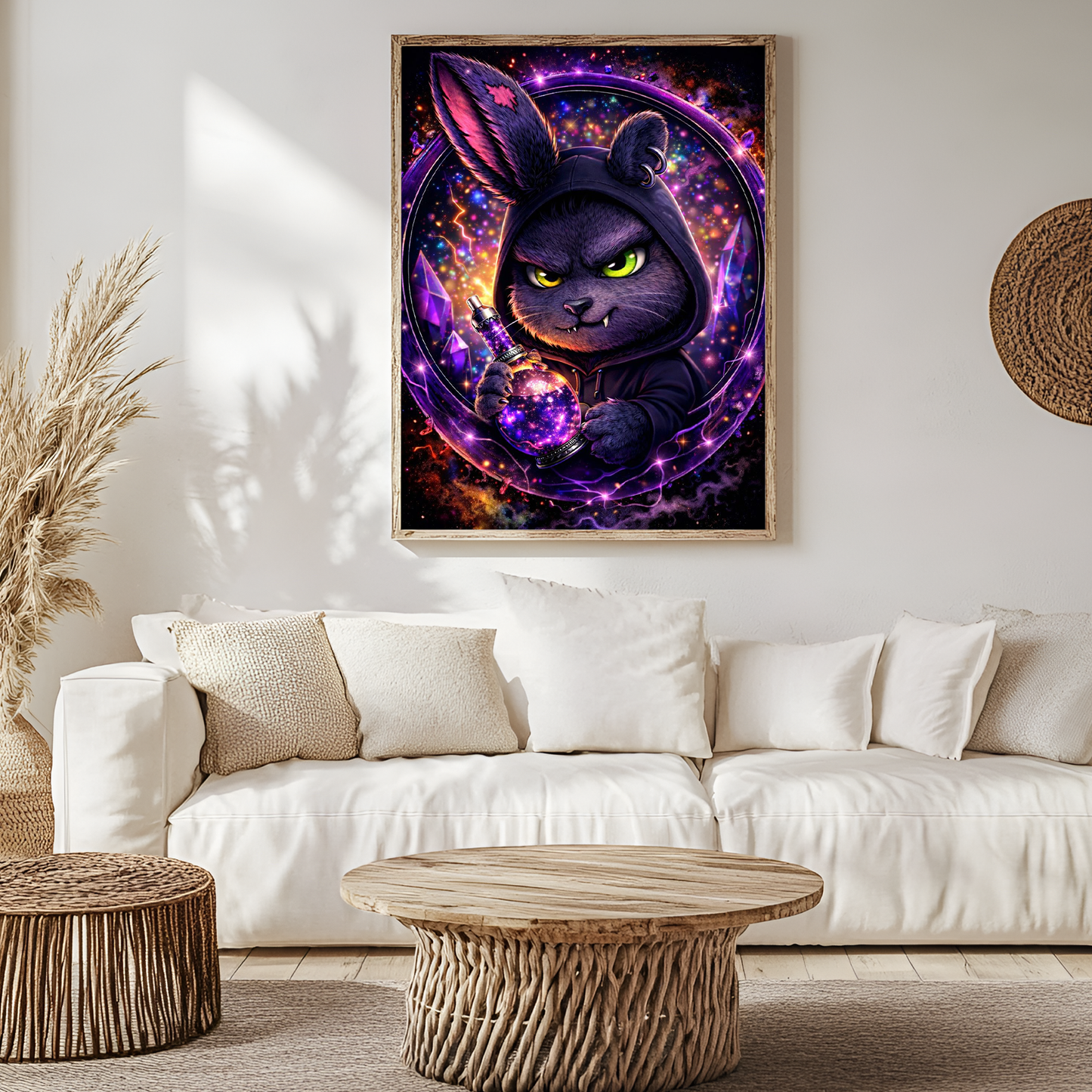 Diamond Painting Vorbestellung "Gothic Hase Ella" 80x60 cm