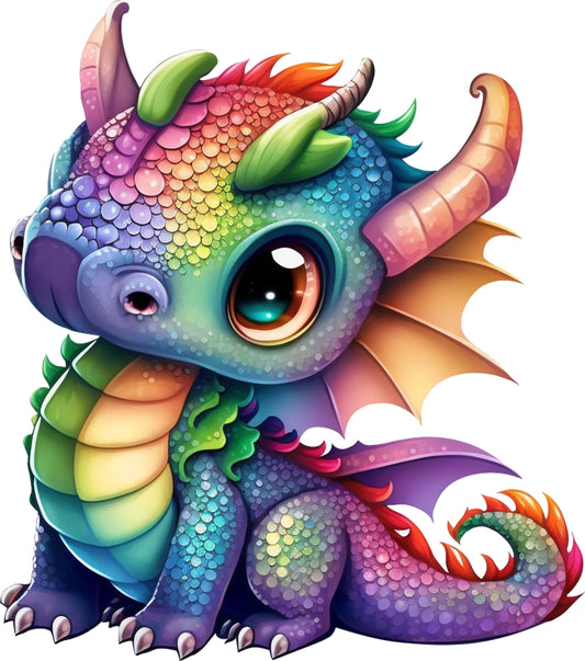 Drache bunt | Bügelbild & UV-DTF Sticker