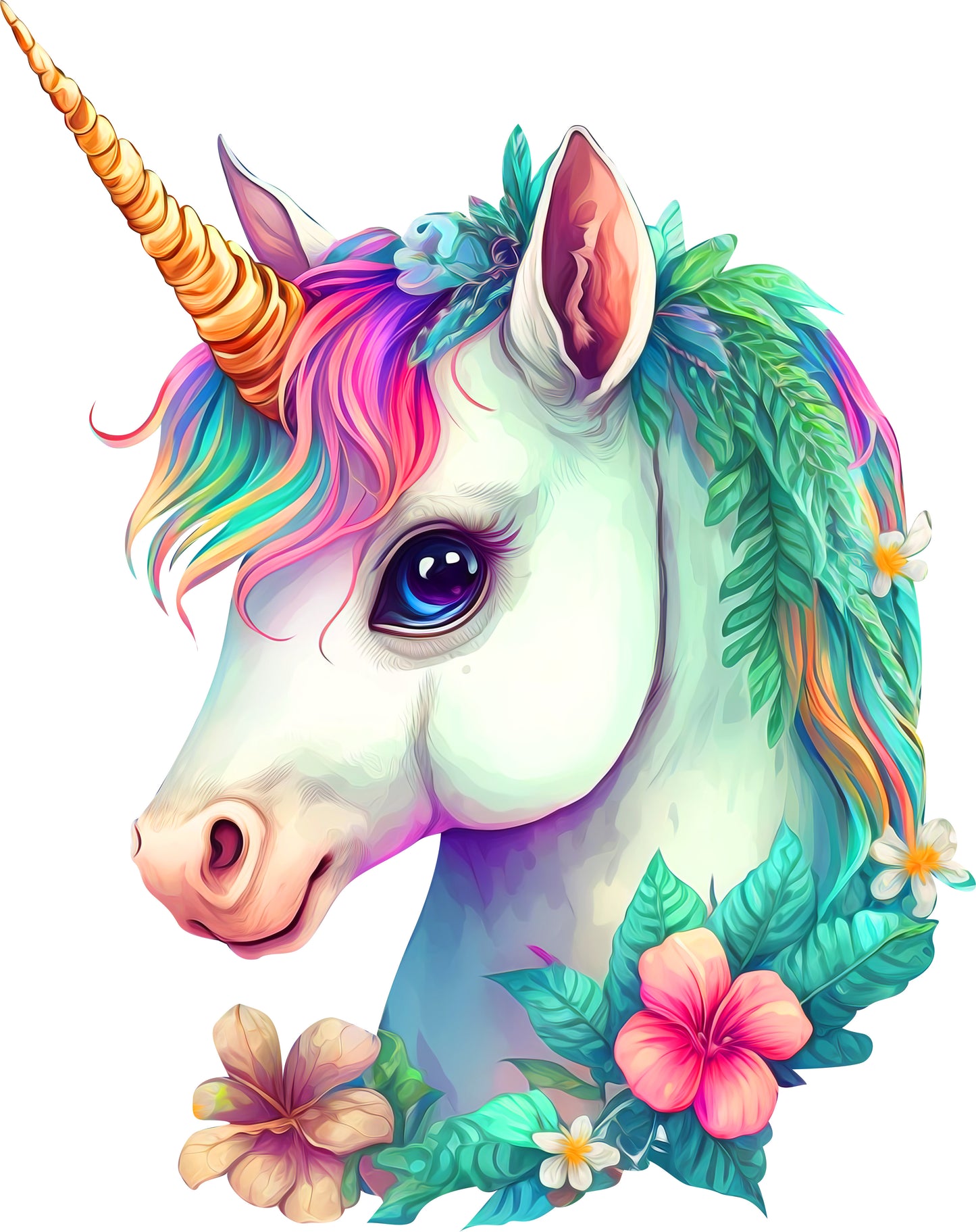 Einhorn Kopf | Bügelbild & UV-DTF Sticker