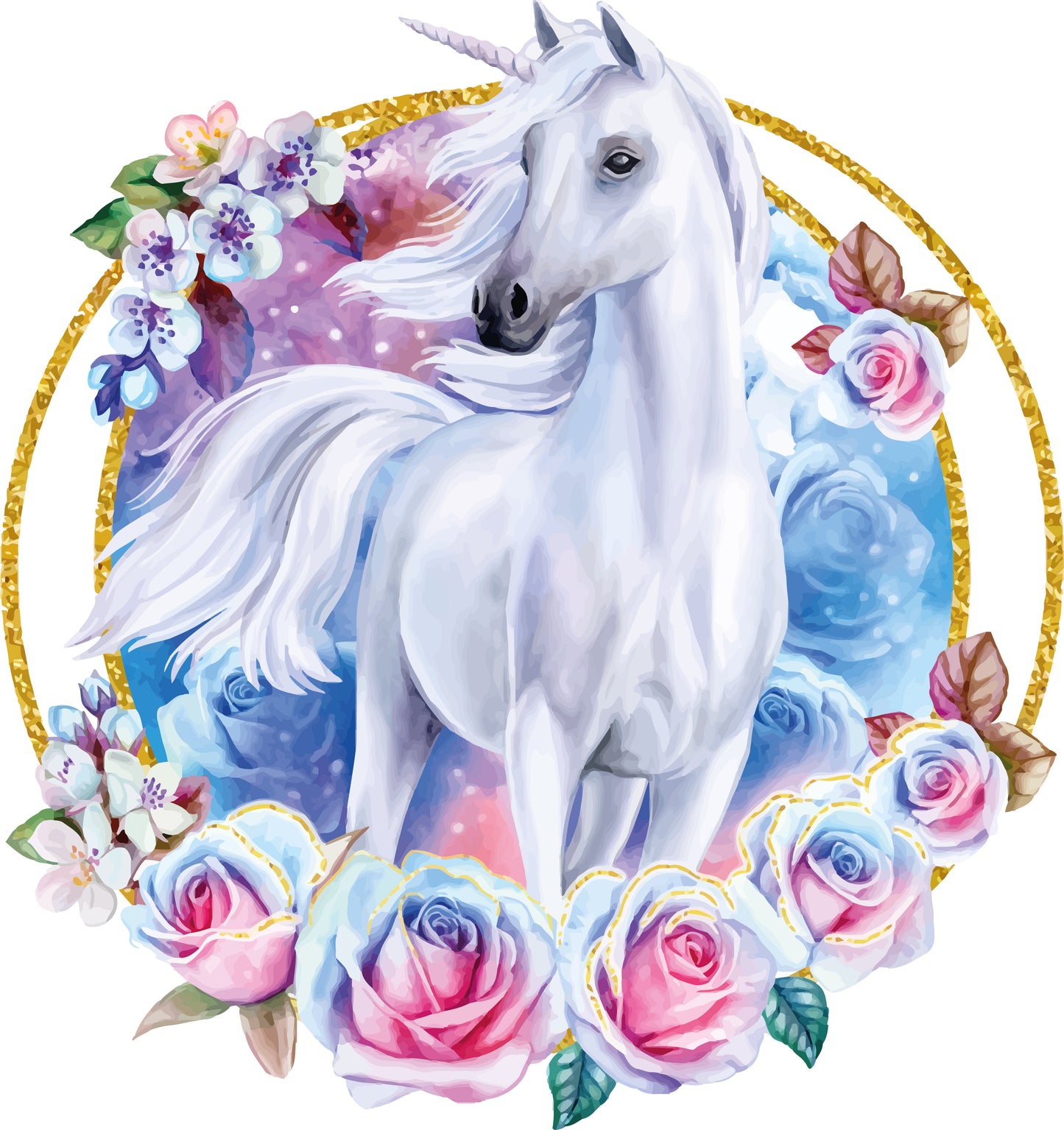 Einhorn real weiß | Bügelbild & UV-DTF Sticker