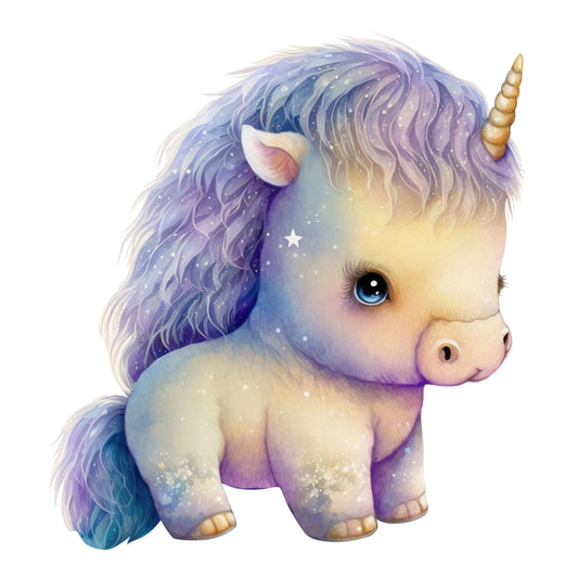 Einhorn Glitzer lila | Bügelbild & UV-DTF Sticker