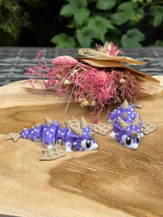 3D Flexi Waffeldrache lila