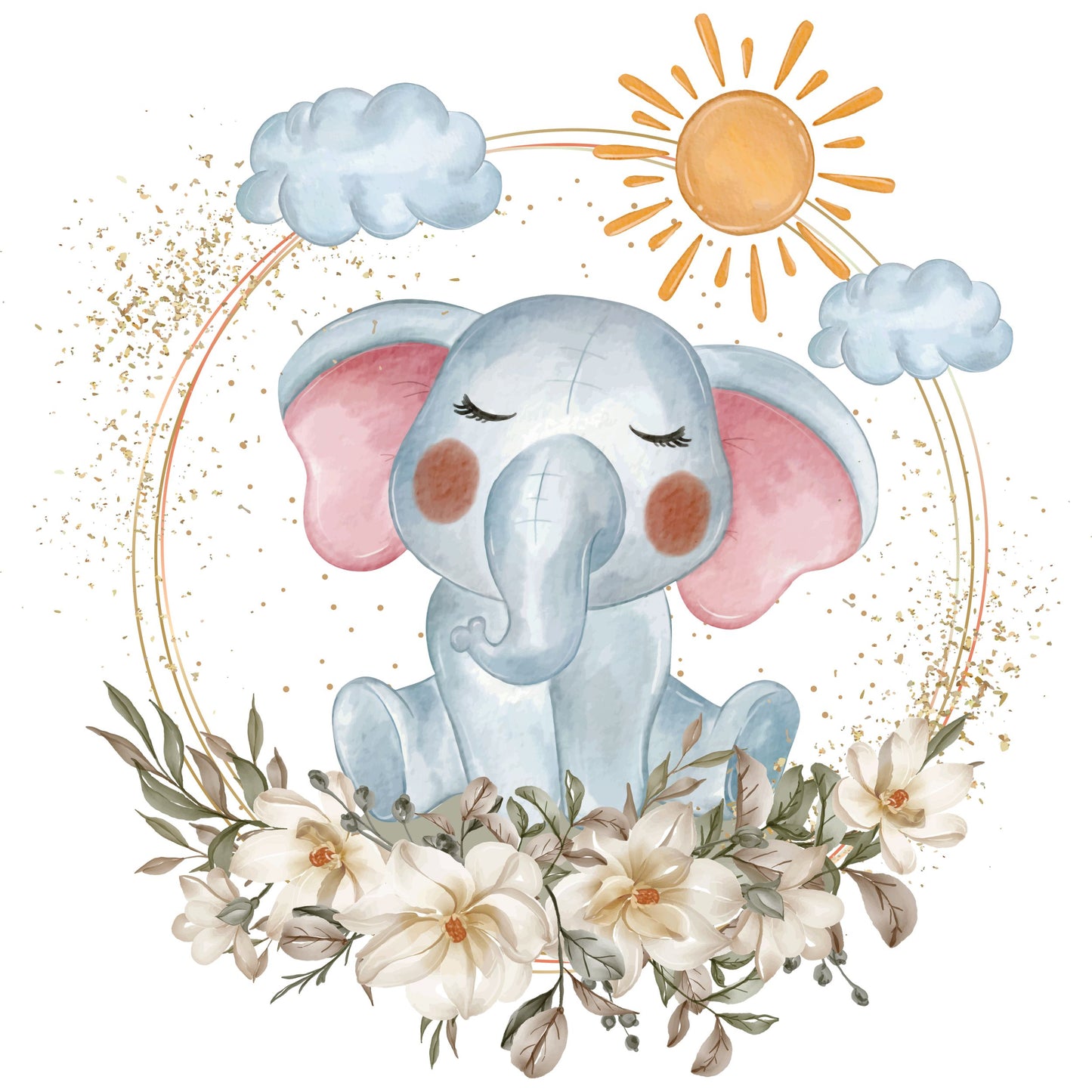 Flower Elefant | Bügelbild & UV-DTF Sticker