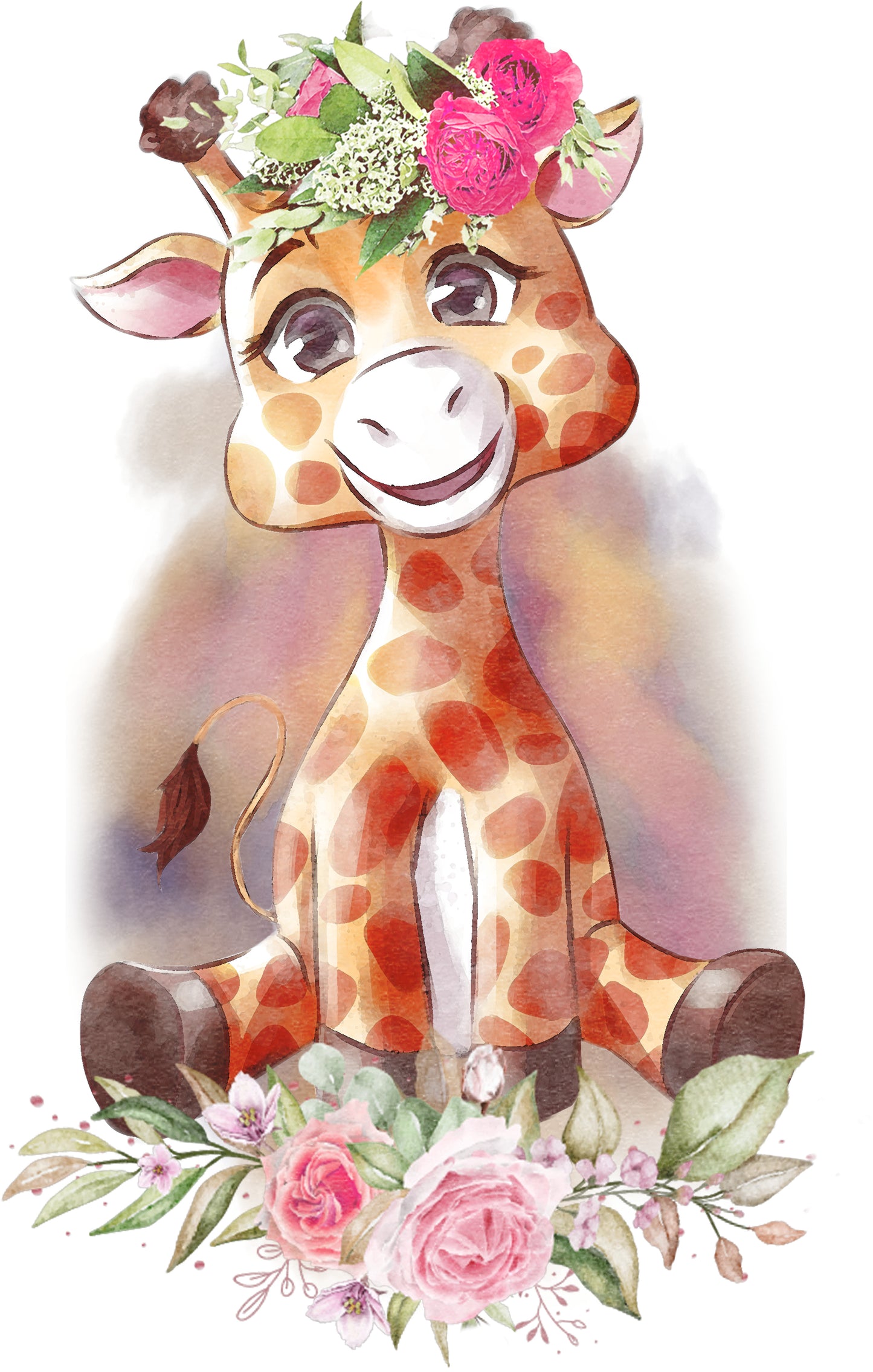 Flower Giraffe | Bügelbild & UV-DTF Sticker