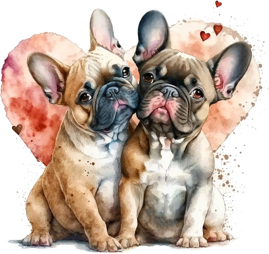 French Bully Heart | Bügelbild & UV-DTF Sticker