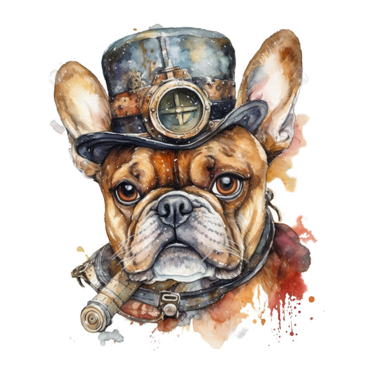 Französische Bulldogge mit Hut