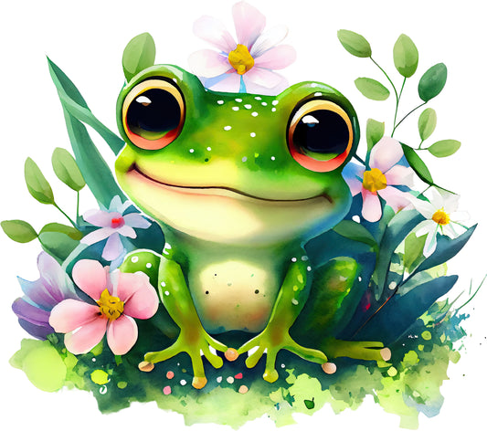 Frosch im grünen | Bügelbild & UV-DTF Sticker