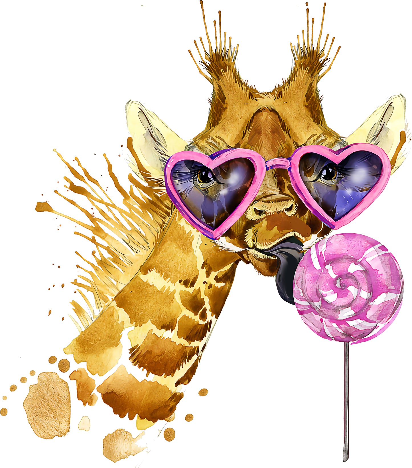 Giraffe mit Lolly | Bügelbild & UV-DTF Sticker