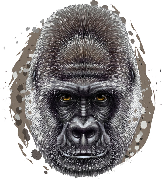 Gorilla Kopf | Bügelbild & UV-DTF Sticker