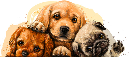Hunde Welpenbande | Bügelbild & UV-DTF Sticker