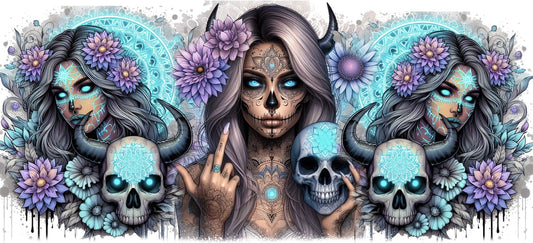 UV-Sticker Teufel Skull