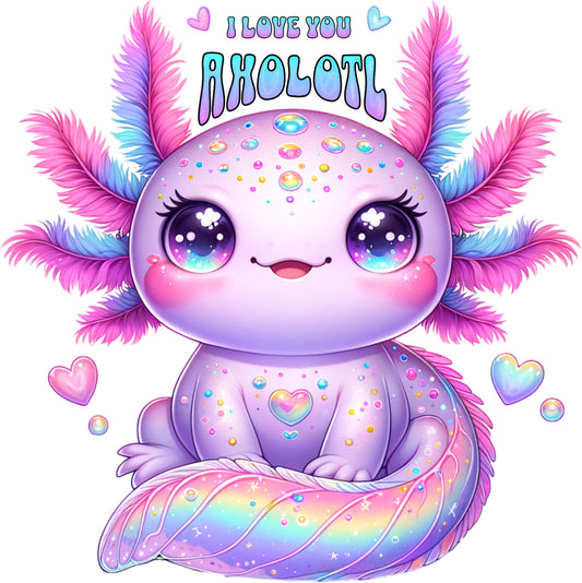 UV-DTF Sticker I Love Axolotl