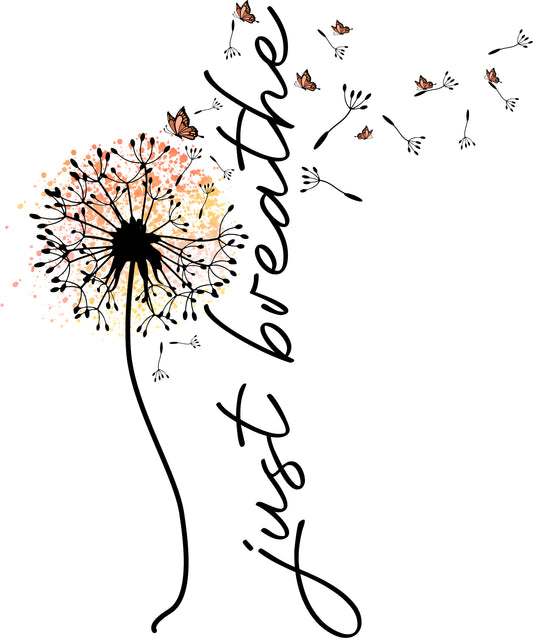 Just Breathe Pusteblume | Bügelbild & UV-DTF Sticker