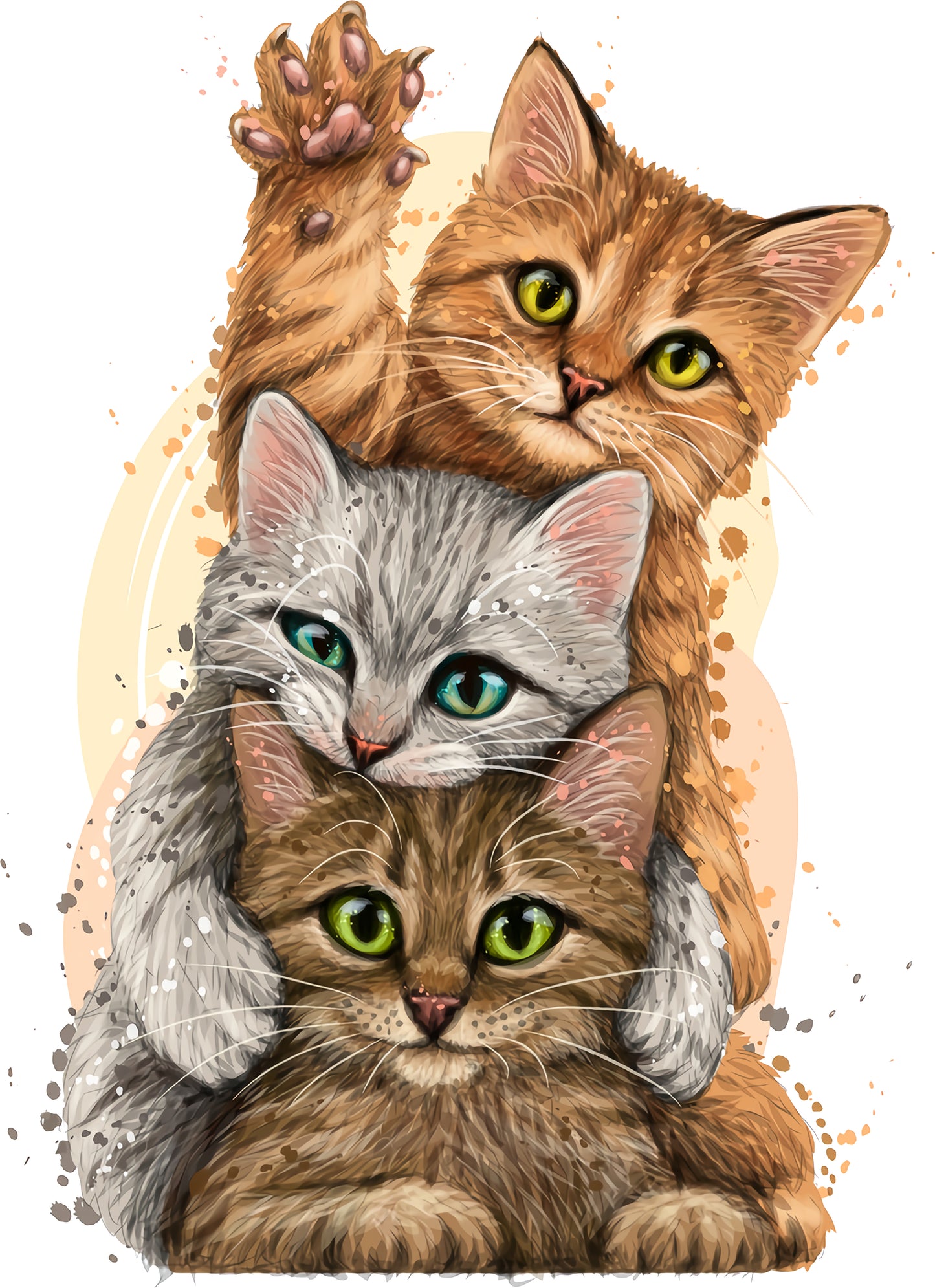 Katzen High 5 | Bügelbild & UV-DTF Sticker