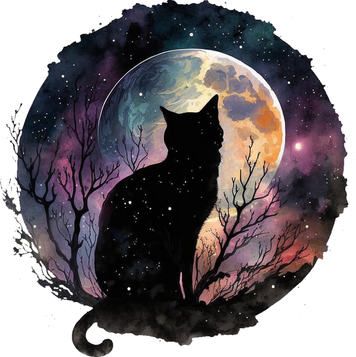 Katzenmond | Bügelbild & UV-DTF Sticker