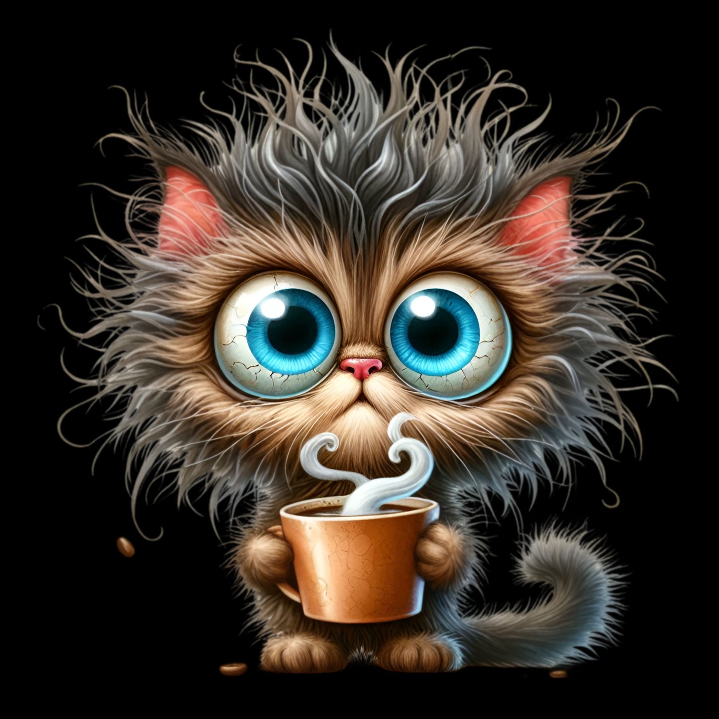 lustige Katzen m.Kaffee