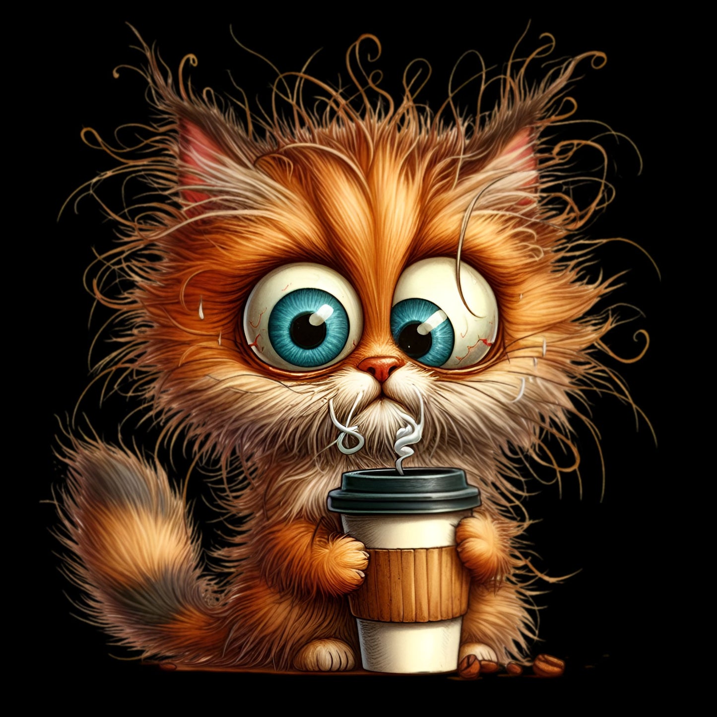 lustige Katzen m.Kaffee