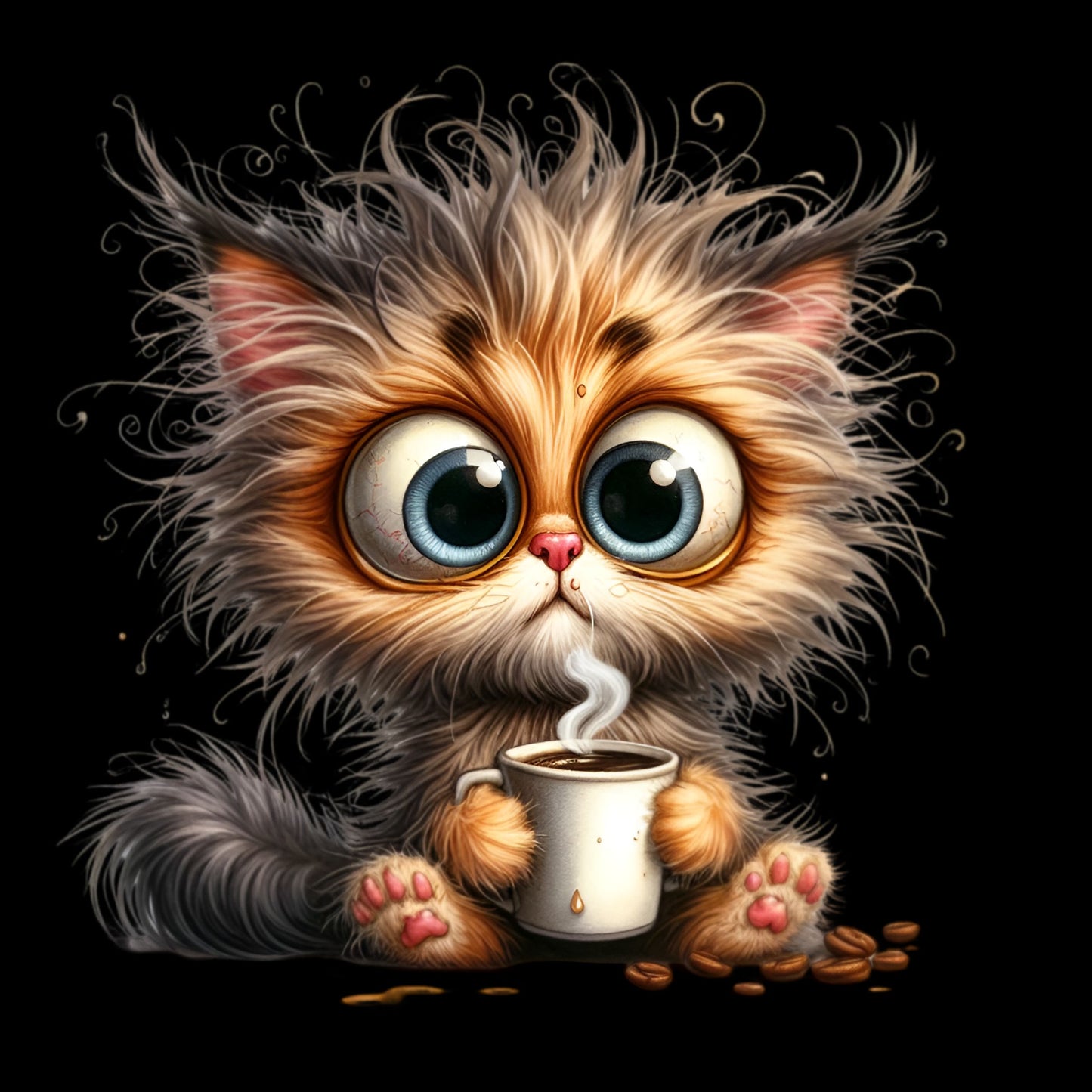 lustige Katzen m.Kaffee