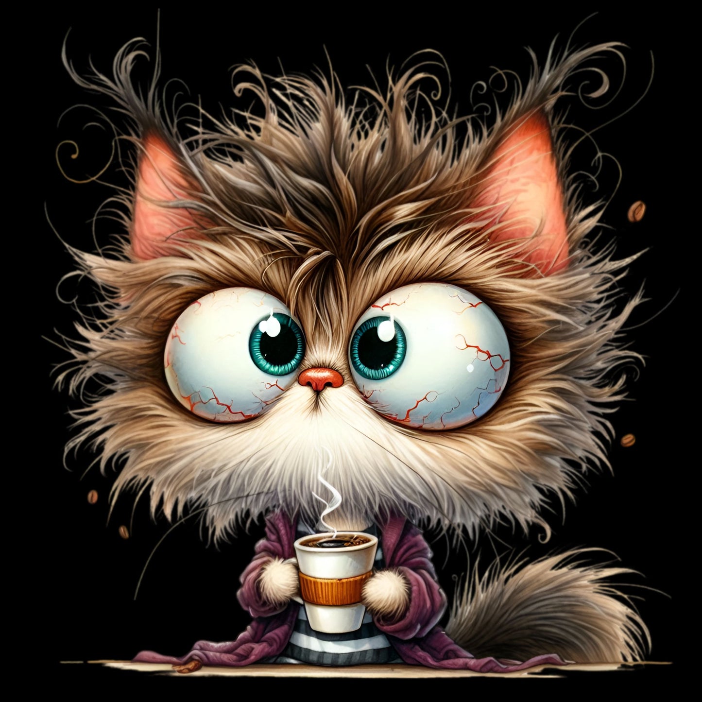 lustige Katzen m.Kaffee