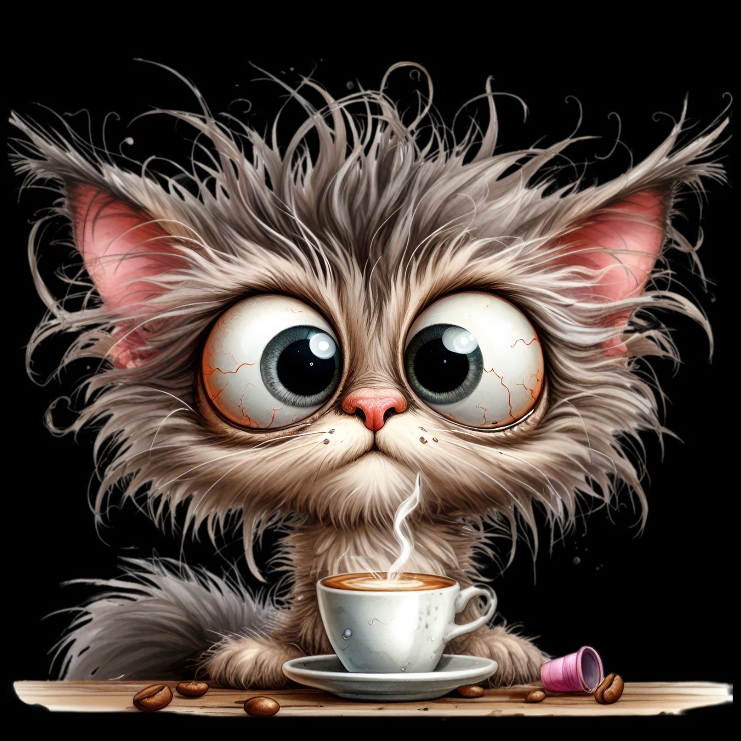 lustige Katzen m.Kaffee