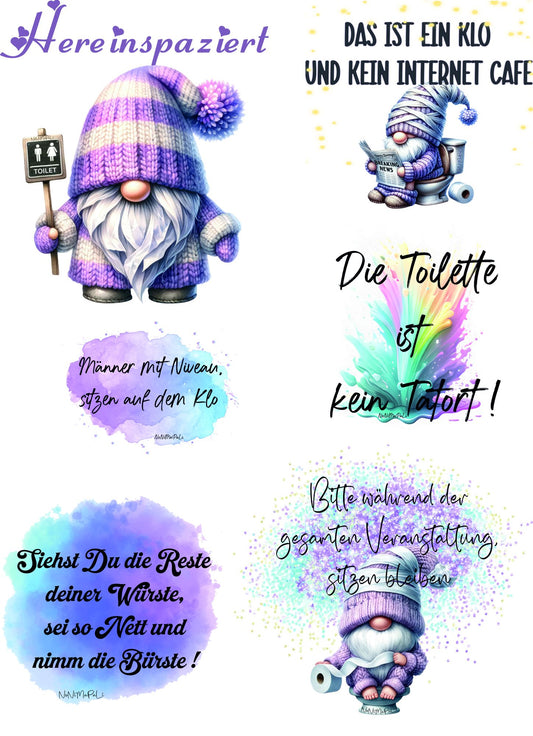 Klo-Sprüche Set UV-Sticker