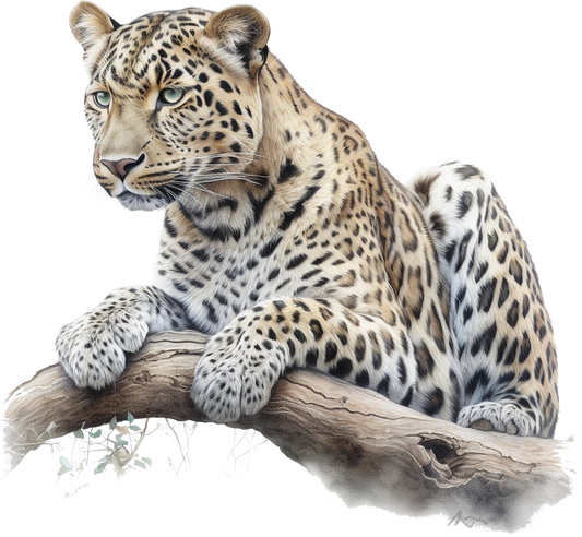 UV-Sticker Leopard auf Ast