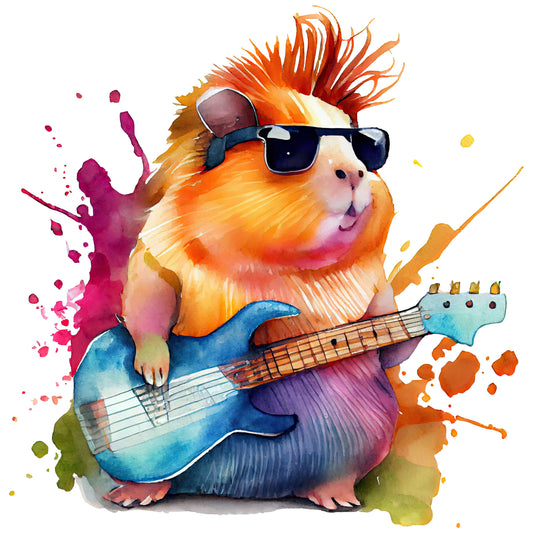 Meerschwein mit Gitarre