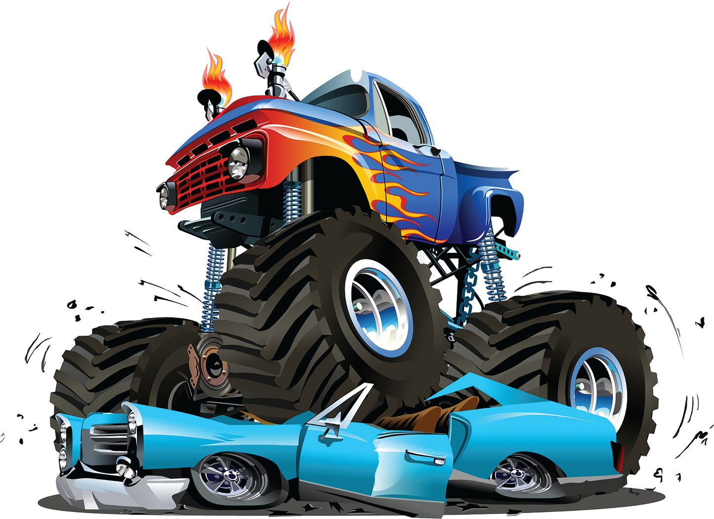 Monstertruck blau | Bügelbild & UV-DTF Sticker