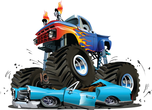 Monstertruck blau | Bügelbild & UV-DTF Sticker