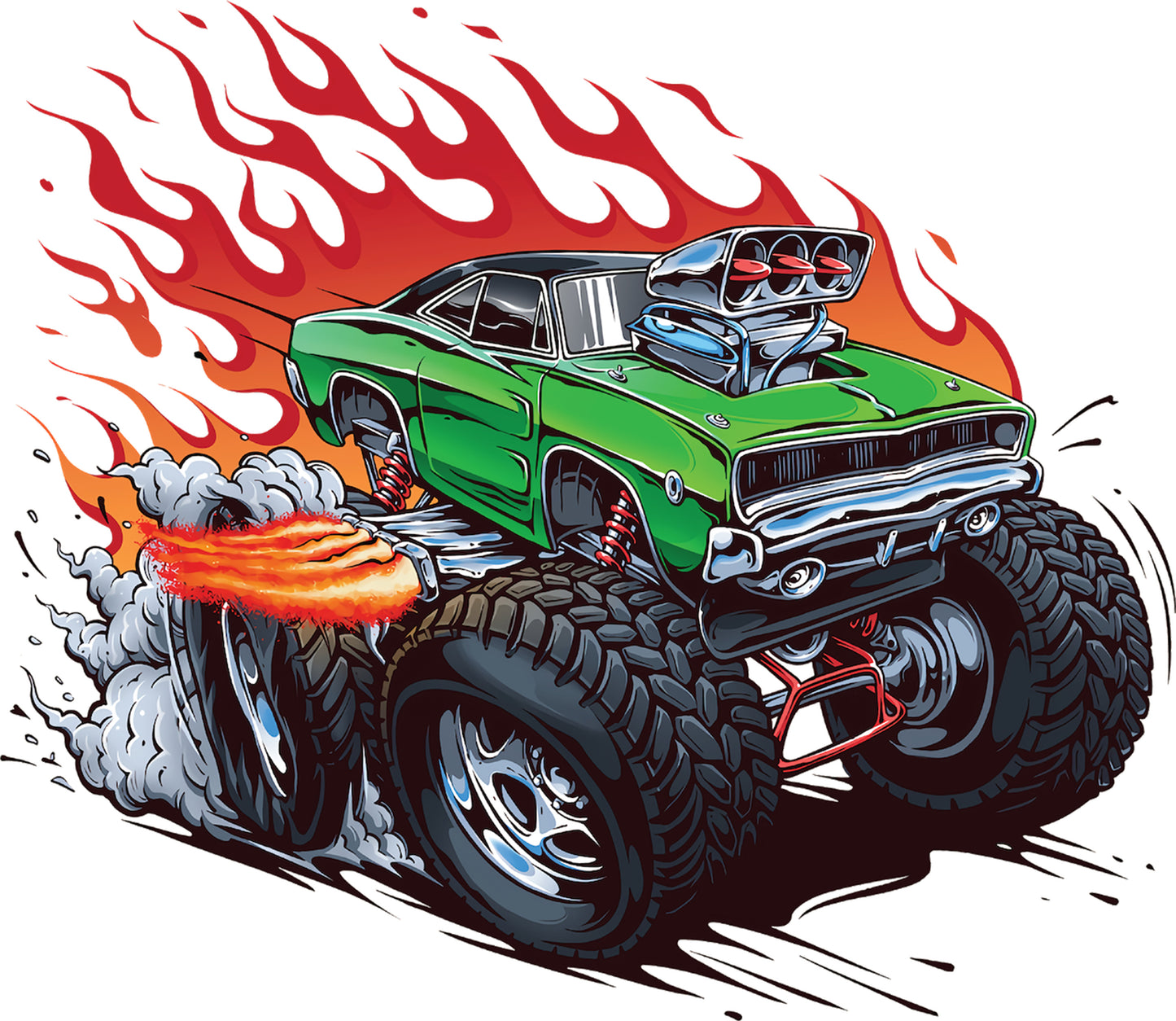 Monstertruck grün | Bügelbild & UV-DTF Sticker