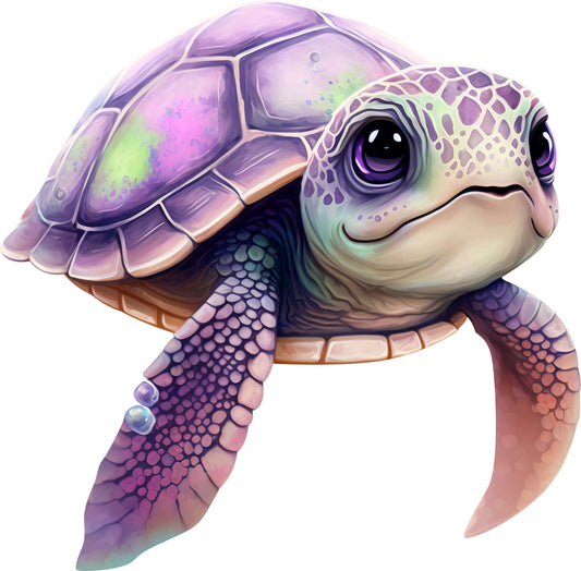 Schildkröte lila | Bügelbild & UV-DTF Sticker