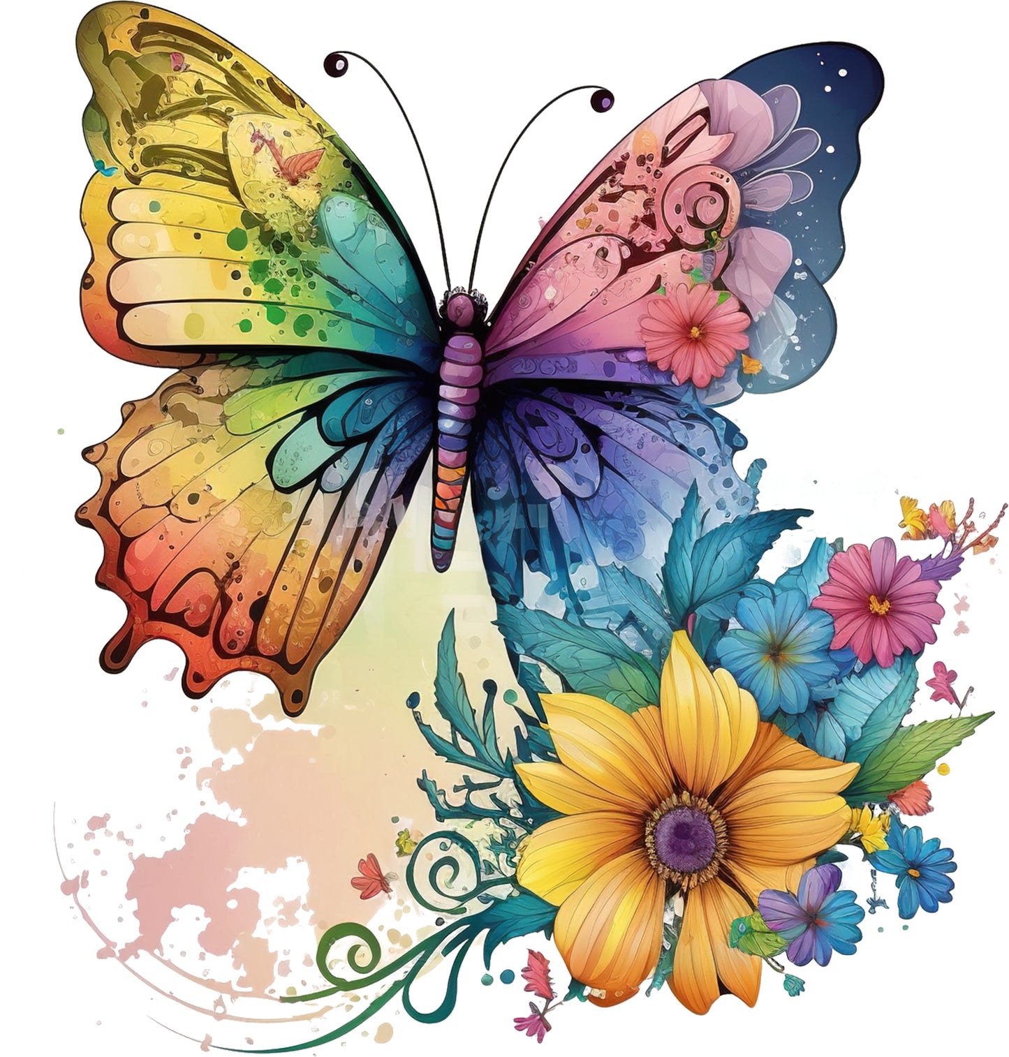 Rainbow Schmetterling | Bügelbild & UV-DTF Sticker