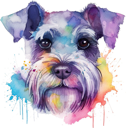 UV-DTF Sticker Schnauzer bunt