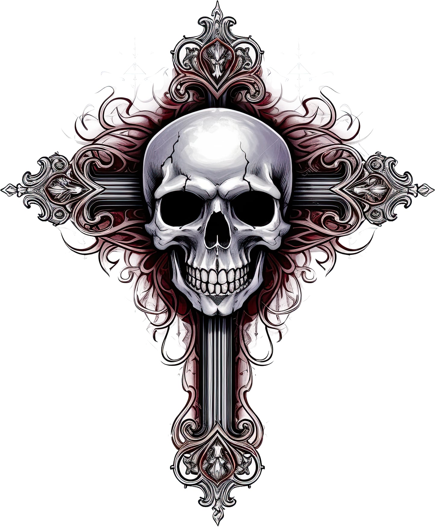Skull Kreuz | Bügelbild & UV-DTF Sticker