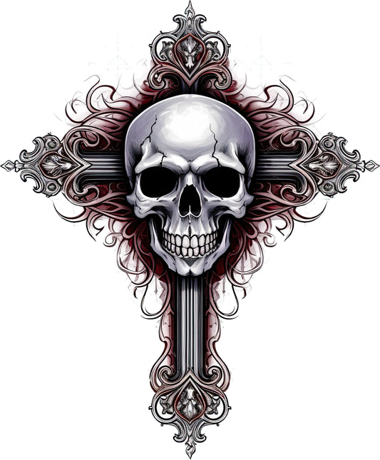 Skull Kreuz | Bügelbild & UV-DTF Sticker