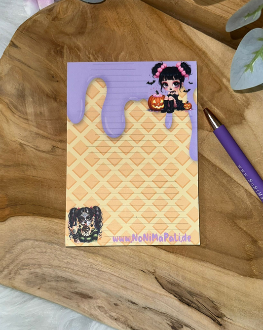 Sammelblock Halloween liniert A6