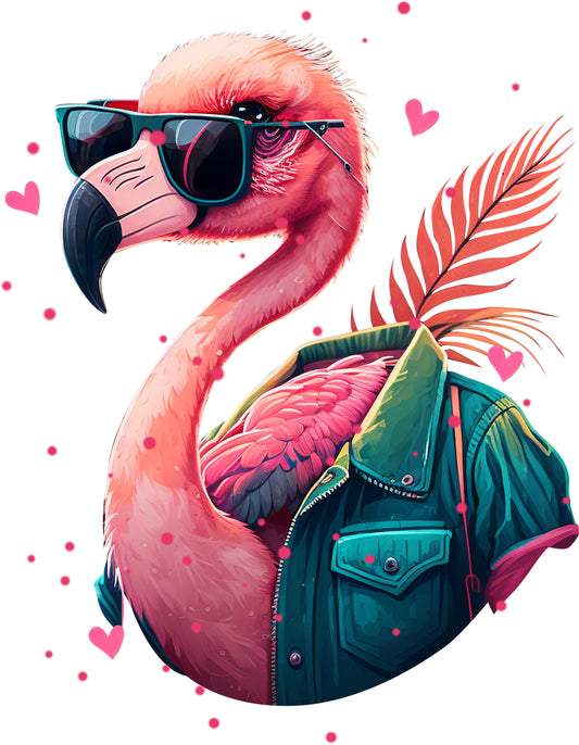 Valentine Flamingo | Bügelbild & UV-DTF Sticker