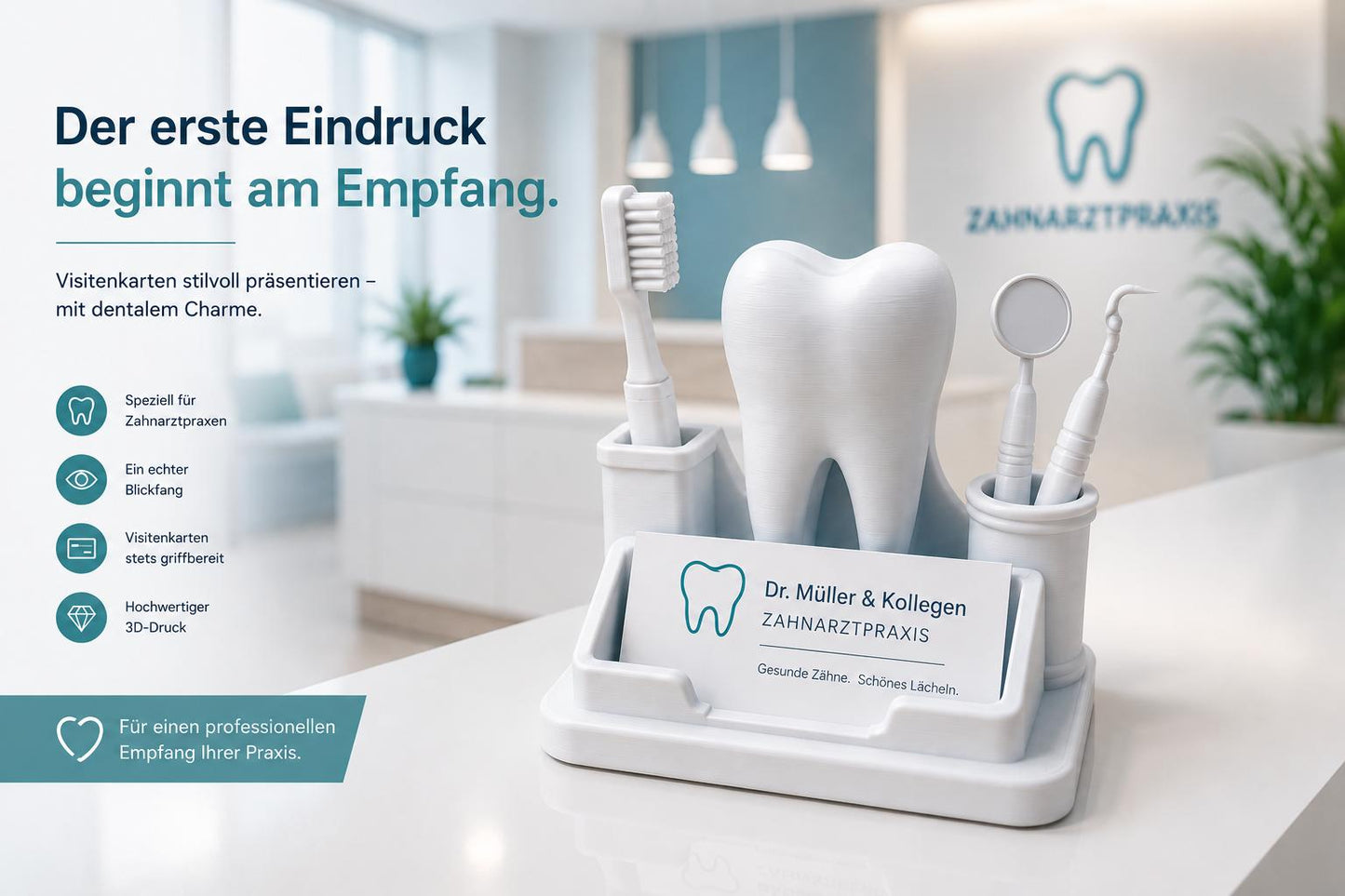 Dental Visitenkartenhalter – Perfekt für Empfang &Anmeldung