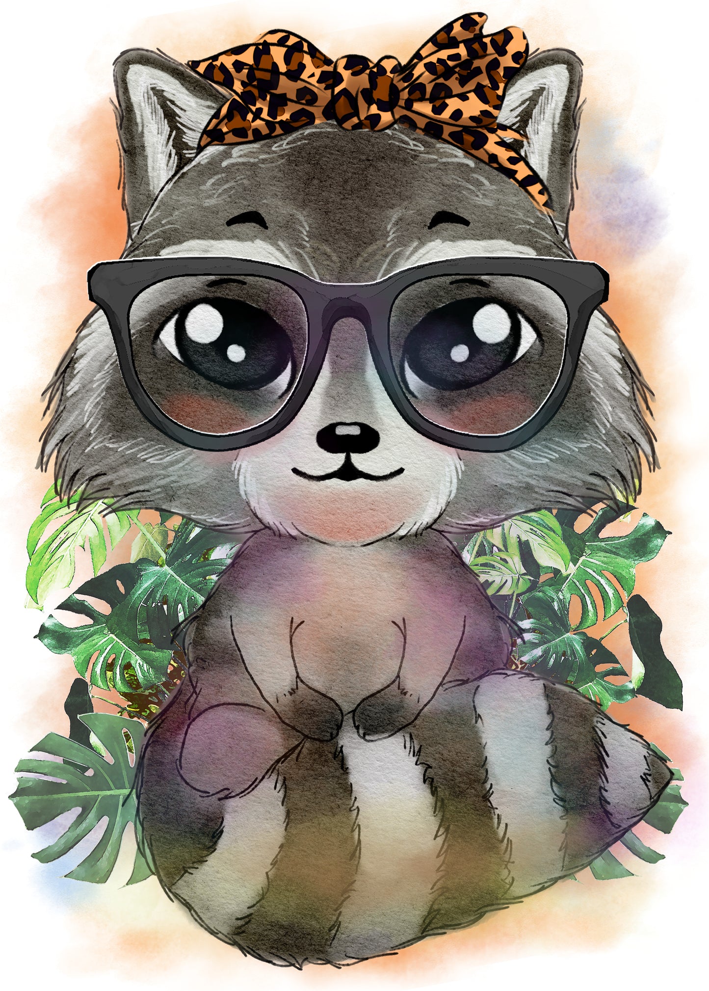 Waschbär Watercolour | Bügelbild & UV-DTF Sticker