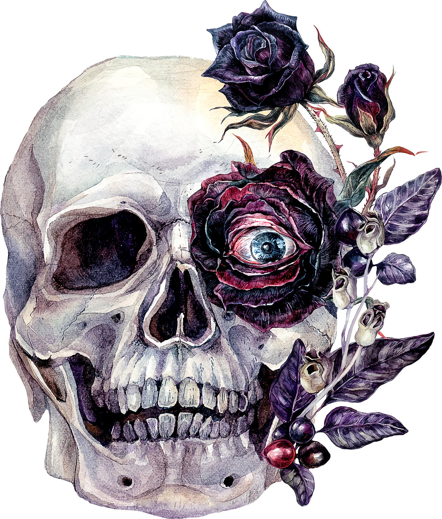 Watercolour Skull | Bügelbild & UV-DTF Sticker