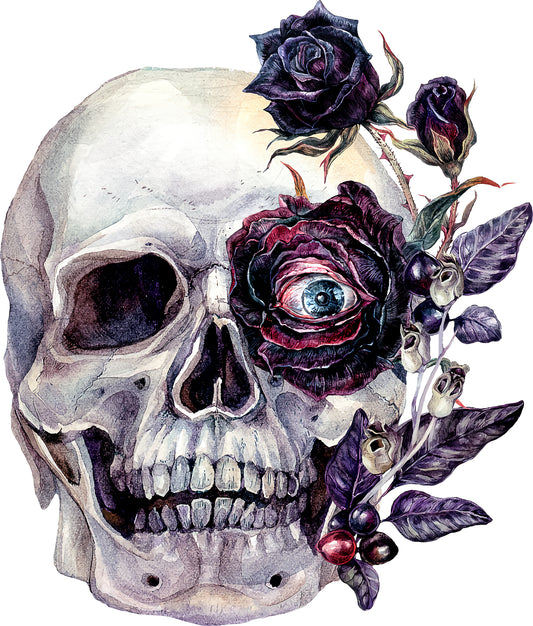 Watercolour Skull | Bügelbild & UV-DTF Sticker