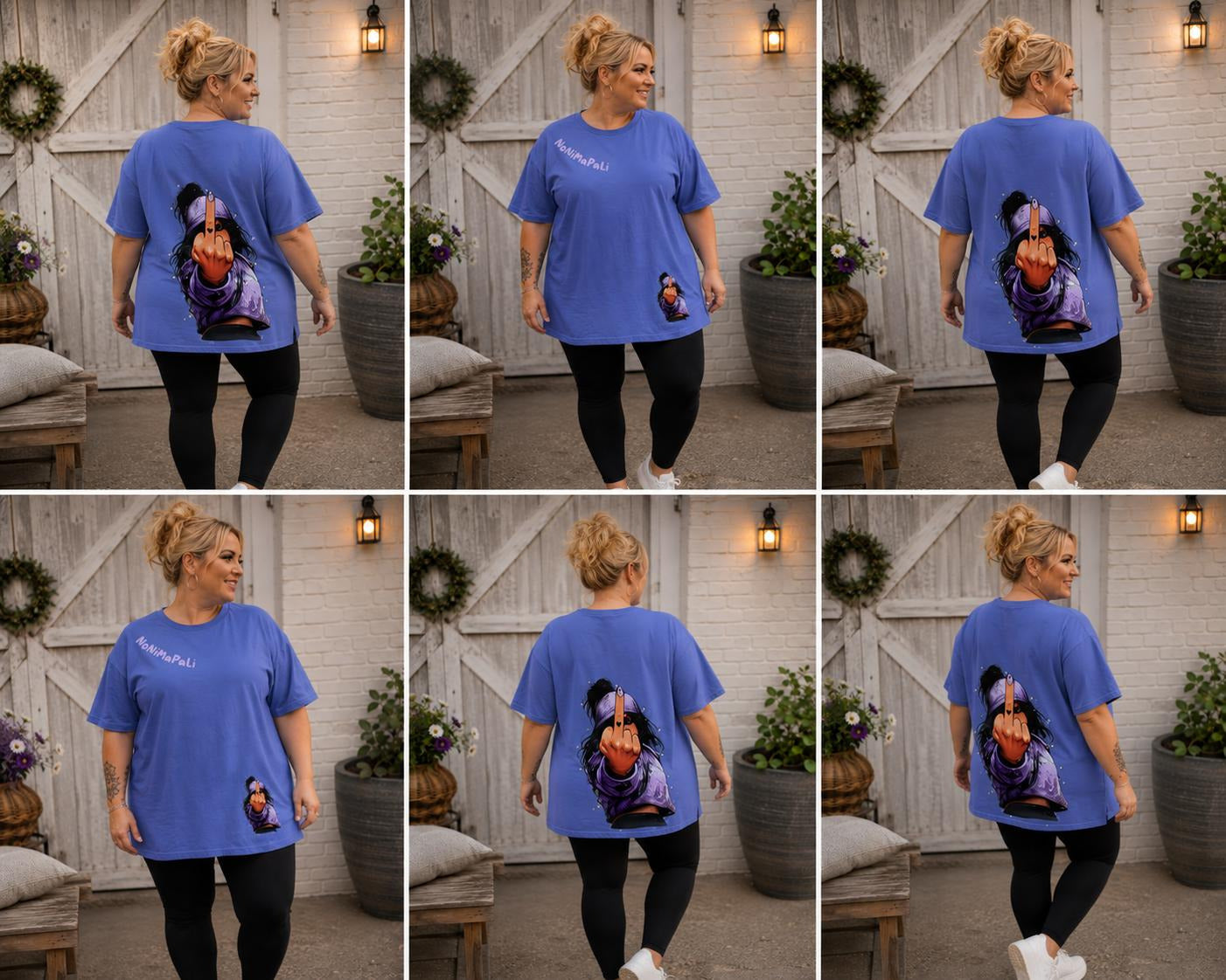 Oversize T-Shirt "Rebel" mit Strasssteinen