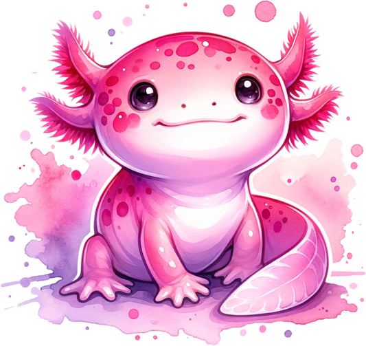 UV-DTF Sticker Axolotl pink